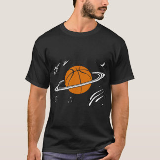 Basketball Sports Planet Saturn Ring Galaxy Space T-Shirt
