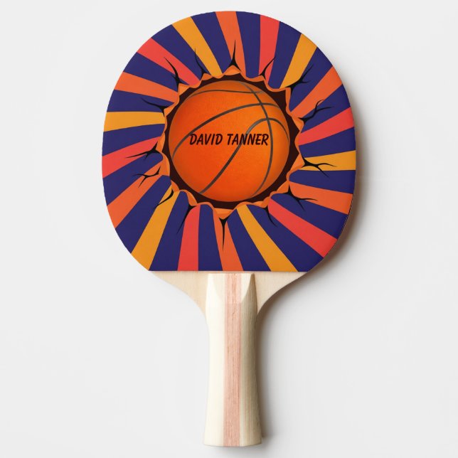 Basketball Sports Table Tennis, Custom Imprinting  Ping Pong Paddle (Front)