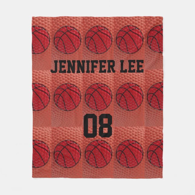 Basketball Sports Team Personalised blanket (Front)