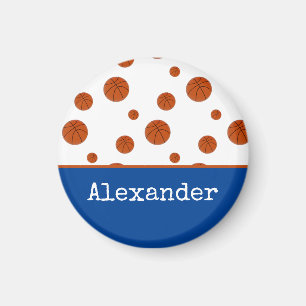 Basketball Sports Team Personalised Blue  Magnet