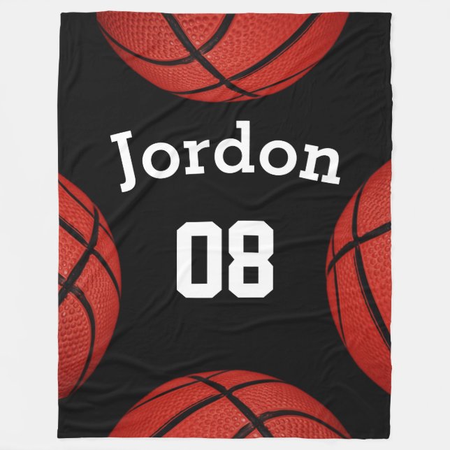 Basketball Sports Team Personalised Name blanket (Front)