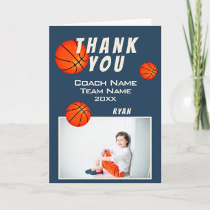 Basketball Sports Thank you Coach Card