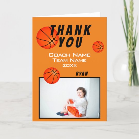 Basketball Sports Thank you Coach Card | Zazzle.com.au