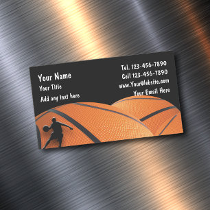 Basketball Sports Theme Magnetic Business Card