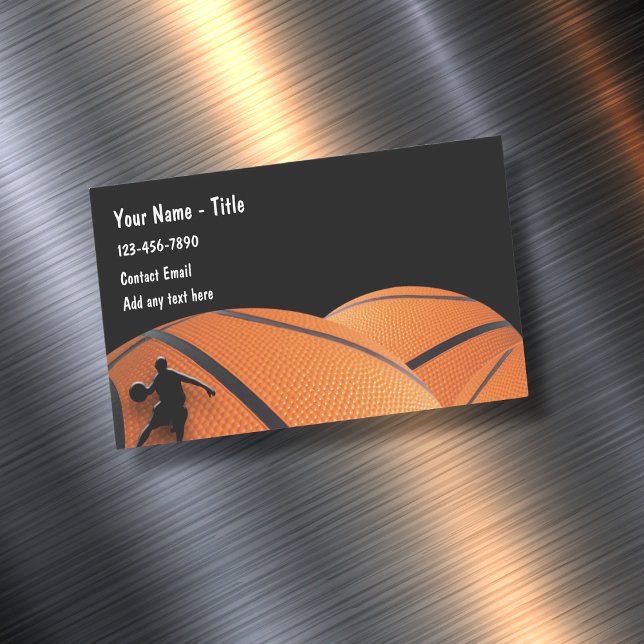 Basketball Sports Theme Magnetic Business Cards (Creator Uploaded)
