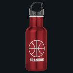 Basketball sports water bottle | Stainles steel<br><div class="desc">Basketball sports water bottle | Stainles steel orange. Sporty gift idea for coach, players, team mates and sports fans. Modern logo design with custom name, funny quote, slogan or monogram. Create your own unique monogrammed gift. Suitable for men women and kids / children. Cute Birthday party presents for dad, son,...</div>