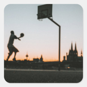 Basketball Square Sticker