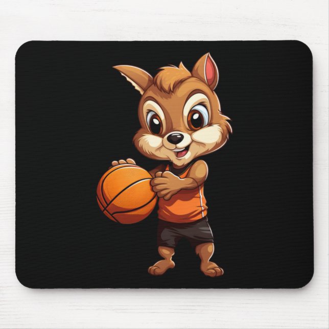 Basketball Squirrel  Mouse Pad (Front)