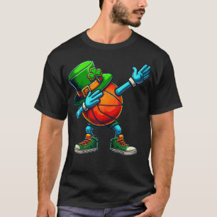 BasketBall St Paddys Day Hat Dabbing Basket Ball  T-Shirt