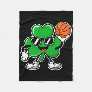 Basketball St Patricks Day Boys Shamrock Kids Todd Fleece Blanket