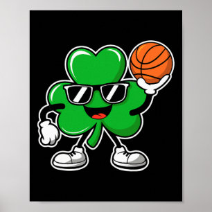 Basketball St Patricks Day Boys Shamrock Kids Todd Poster