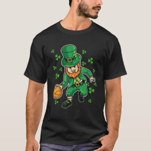 Basketball St Patricks Day Leprechaun Boys Kids Me T-Shirt