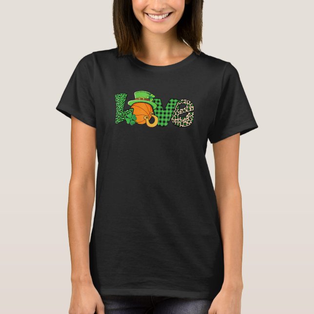 Basketball St Patricks Day Men Women T-Shirt (Front)