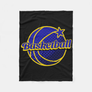 Basketball Star Blue And Yellow Fleece Blanket