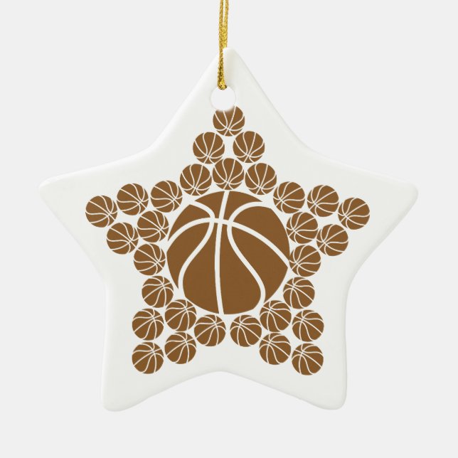 Basketball Star Ceramic Ornament (Front)