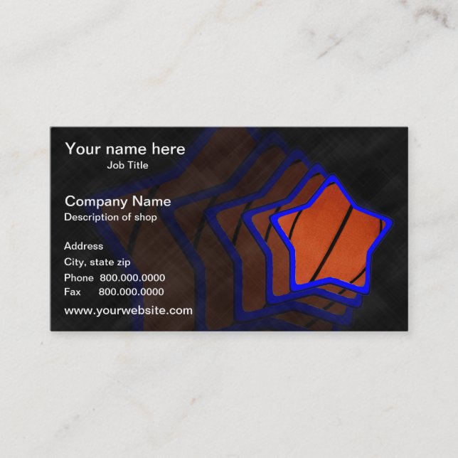 Basketball Star Template Business Card (Front)