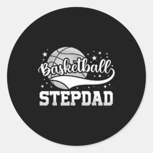 Basketball stepdad basketball player classic round sticker