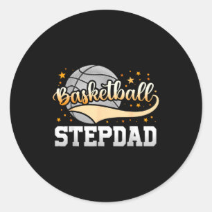 Basketball stepdad fathers day  classic round sticker