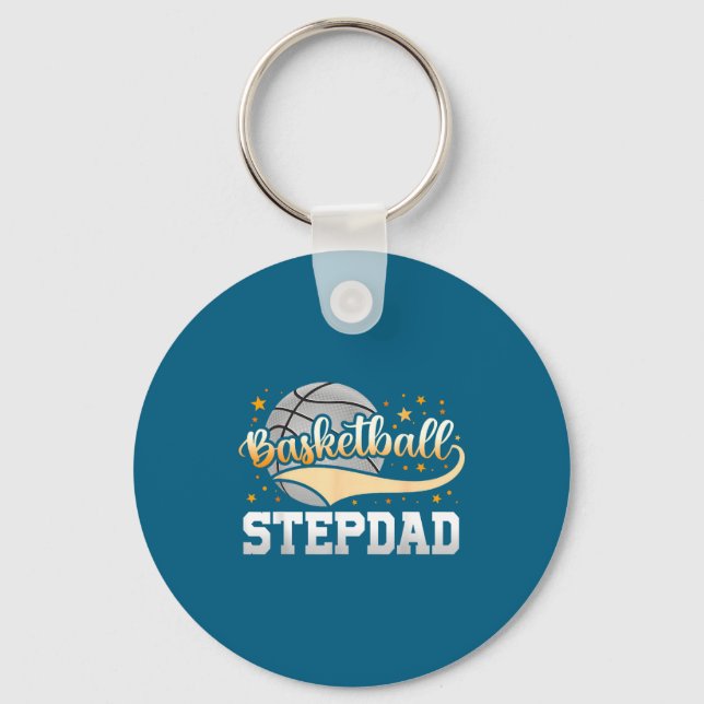 Basketball stepdad fathers day  key ring (Front)