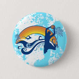 basketball. summersetz. 6 cm round badge
