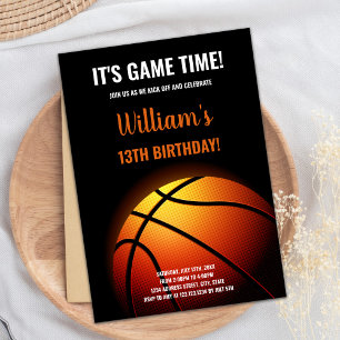 Basketball Sun Shine Birthday Invitations