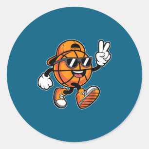 Basketball Sunglasses Basketball Lover Classic Round Sticker