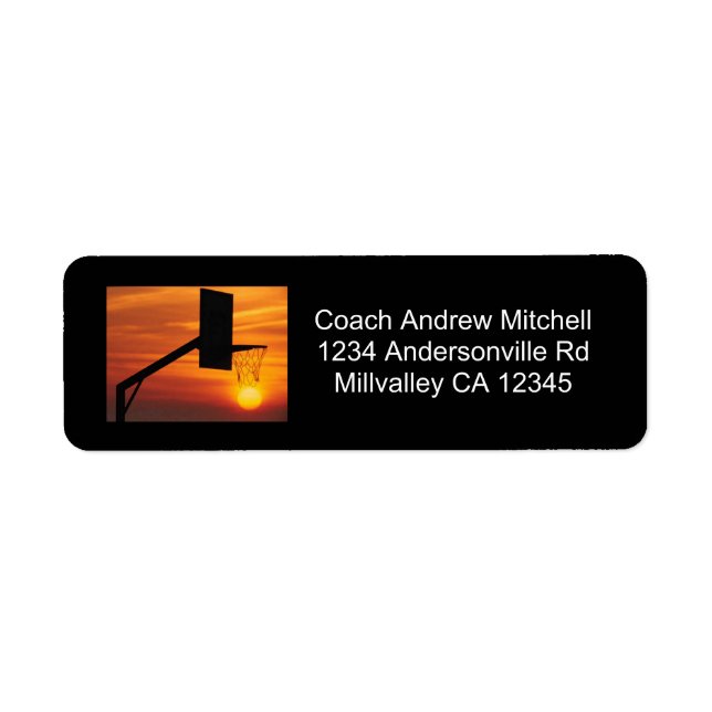 Basketball Sunset Return Address Label (Front)