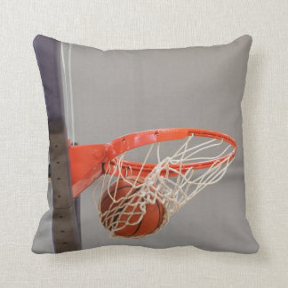 Basketball Swishing in the Net Throw Pillow