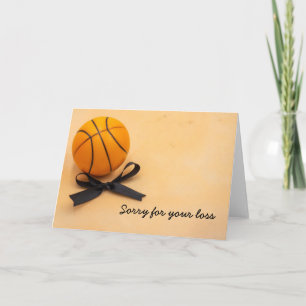 Basketball sympathy with black ribbon sorry card