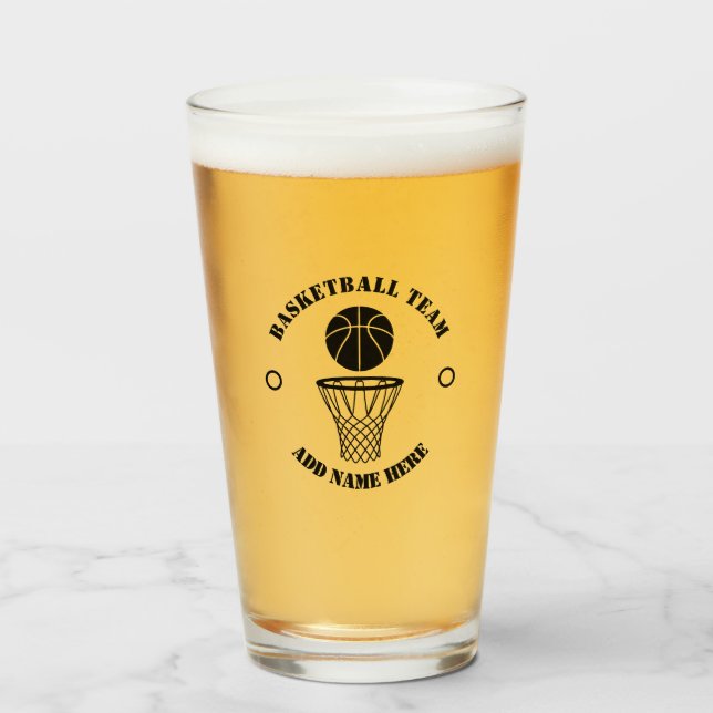 Basketball Team Add Name  Glass (Front Filled)