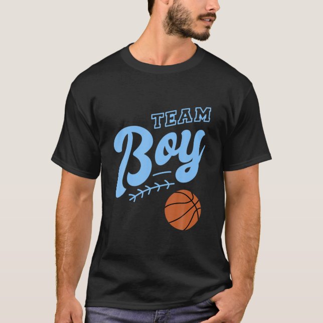 Basketball Team Boy Baby Gender Reveal Party T-Shirt (Front)