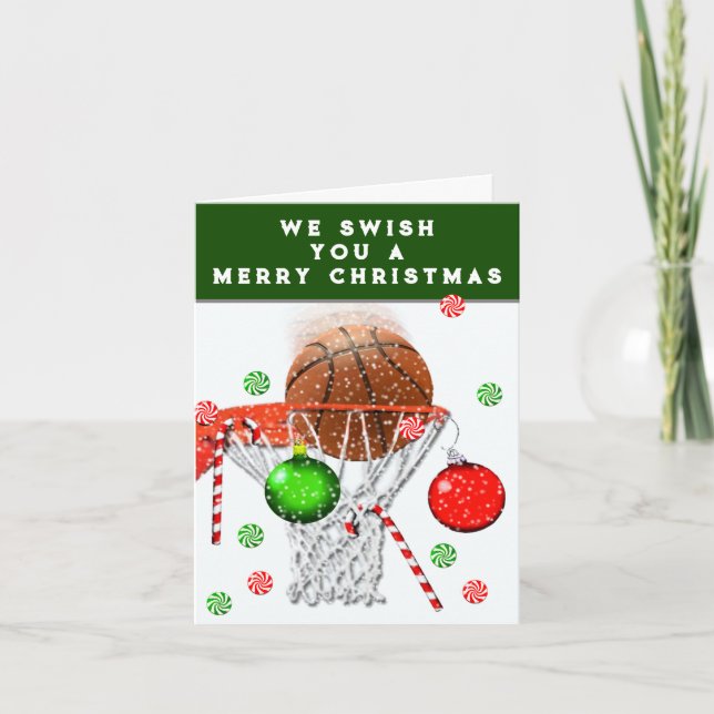 Basketball Team Christmas Holiday Card (Front)