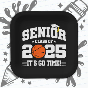Basketball Team Class 2025 Graduation Senior 2025 Paper Plate