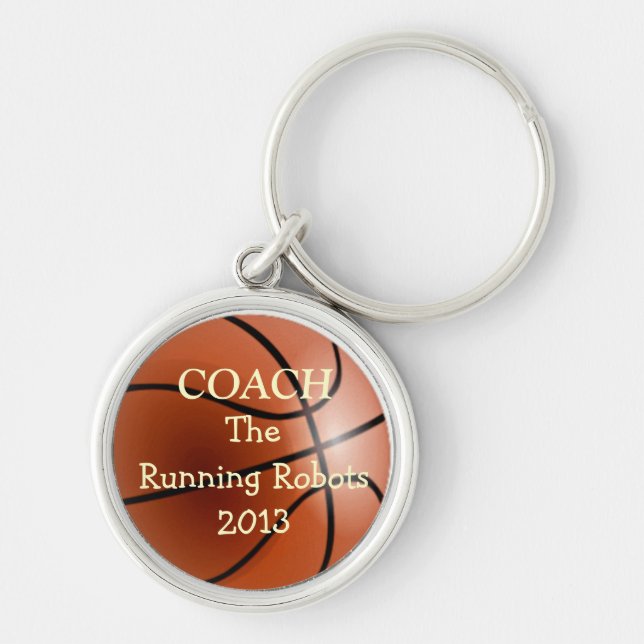 Basketball Team Coach- Personalise It! Key Ring (Front)
