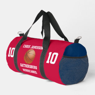 Basketball Team Coach Player Red White Blue Custom Duffle Bag