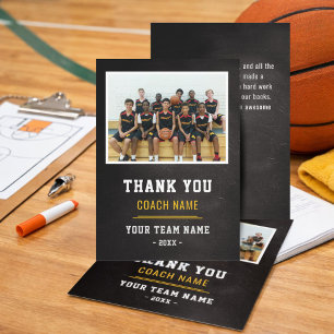Basketball Team Coach Thank You Photo  Card