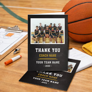 Basketball Team Coach Thank You Photo  Card