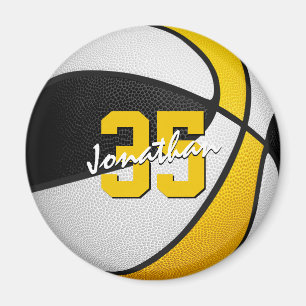 basketball team colours gifts black gold magnet