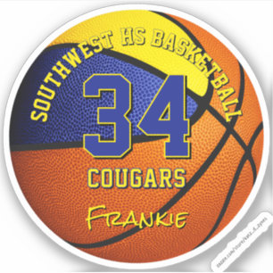 basketball team colours kids name blue gold