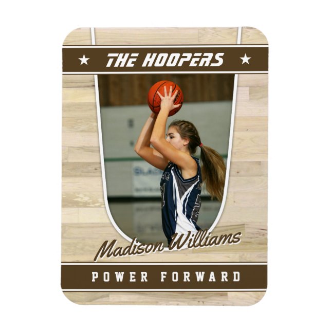 Basketball Team Customisable Brown Souvenir  Magnet (Vertical)
