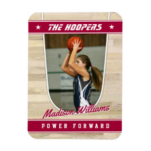 Basketball Team  Customisable Red Souvenir Magnet