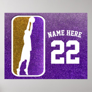 Basketball Team Glitter Sports College High School Poster