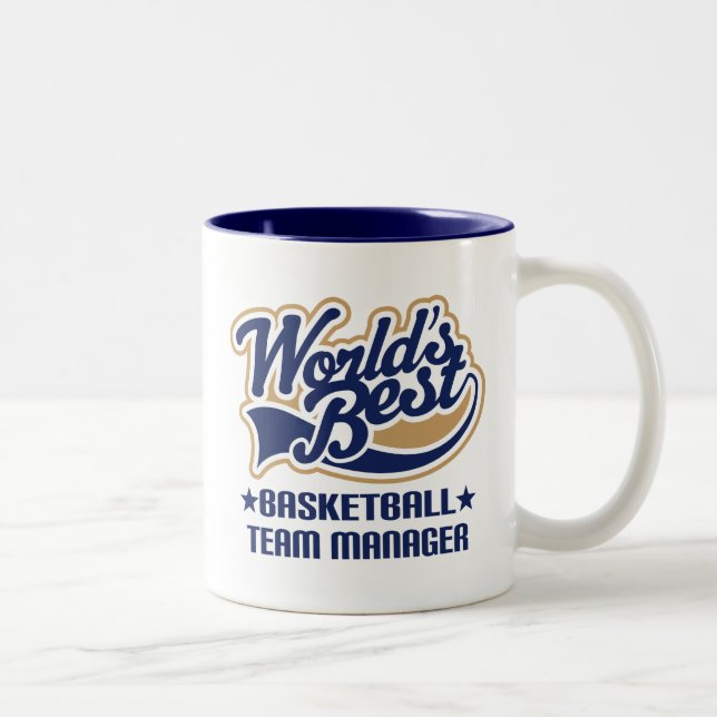 Basketball Team Manager Gift Two-Tone Coffee Mug (Right)