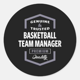 Basketball Team Manager Logo Gift Ideas  Classic Round Sticker