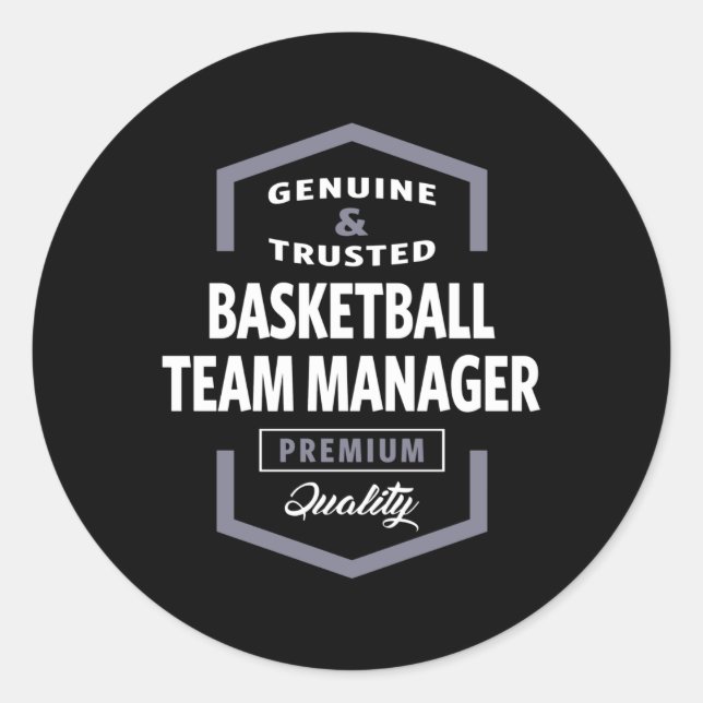 Basketball Team Manager Logo Gift Ideas  Classic Round Sticker (Front)