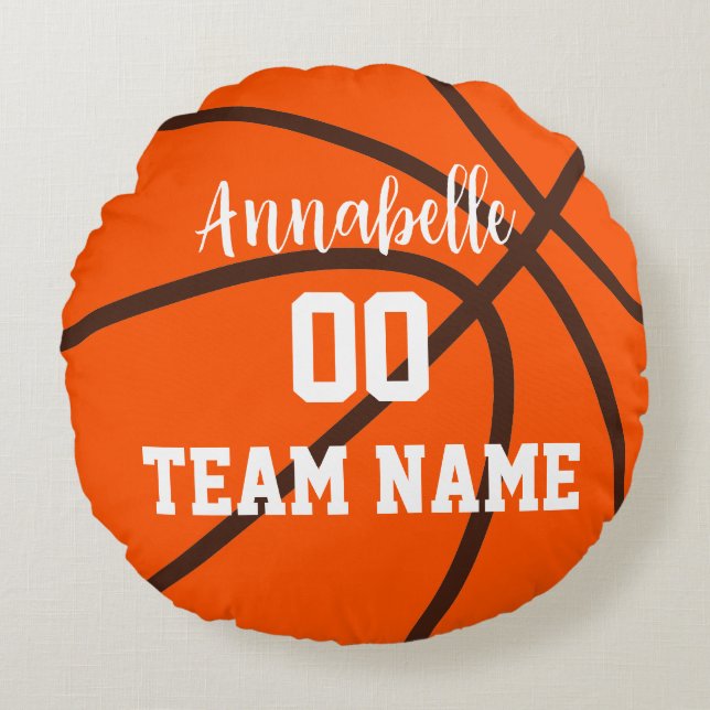 Basketball Team Name Player number & name Round Pi Round Cushion (Front)