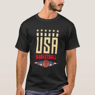 Basketball Team Patriotic American Flag for Fan T-Shirt