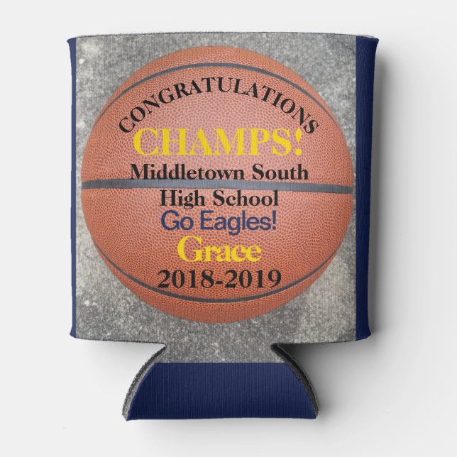 Basketball Team Player Can Cooler (Front)