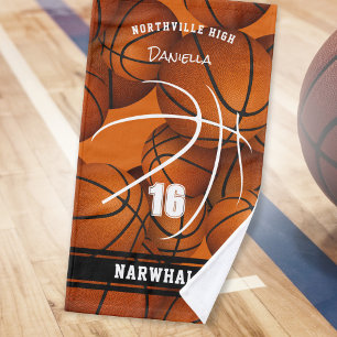 basketball team spirit gifts athlete name hand towel