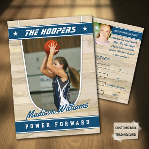 Basketball Team Trading Card Blue